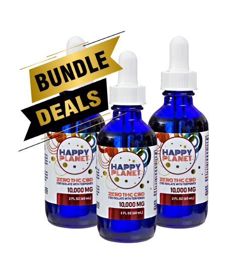 BUNDLE - Happy Planet 10,000mg CBD Isolate Tincture x 3