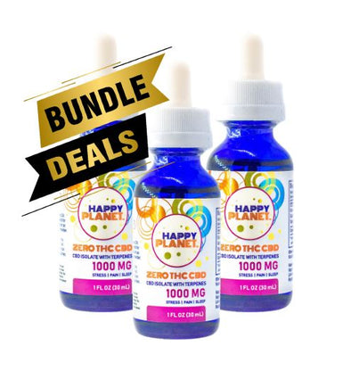 BUNDLE - Happy Planet 1000mg CBD Isolate Tincture x 3