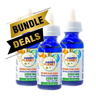 BUNDLE - Happy Planet 2,000mg CBD Isolate Tincture x 3