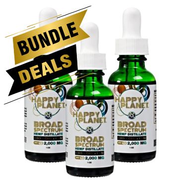 BUNDLE - Happy Planet 2,000mg Broad Spectrum CBD Tincture x 3