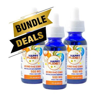 BUNDLE - Happy Planet 500mg CBD Isolate Tincture x 3