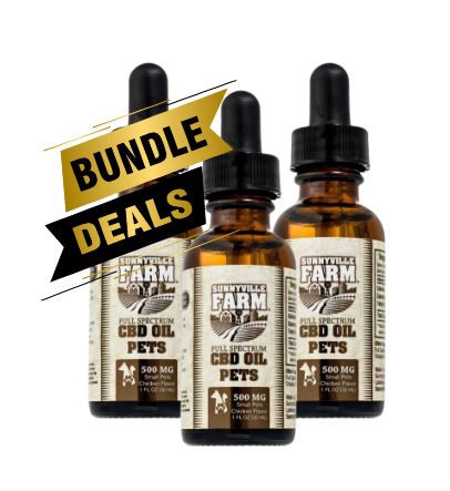 BUNDLE - Sunnyville Farm 500mg Full Spectrum Pet Tincture x 3 (Small Pets - under 25 pounds)