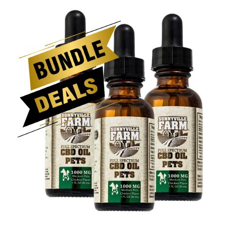 BUNDLE - Sunnyville Farm 1,000mg Full Spectrum Pet Tincture x 3 (Medium Pets 25-75 pounds)